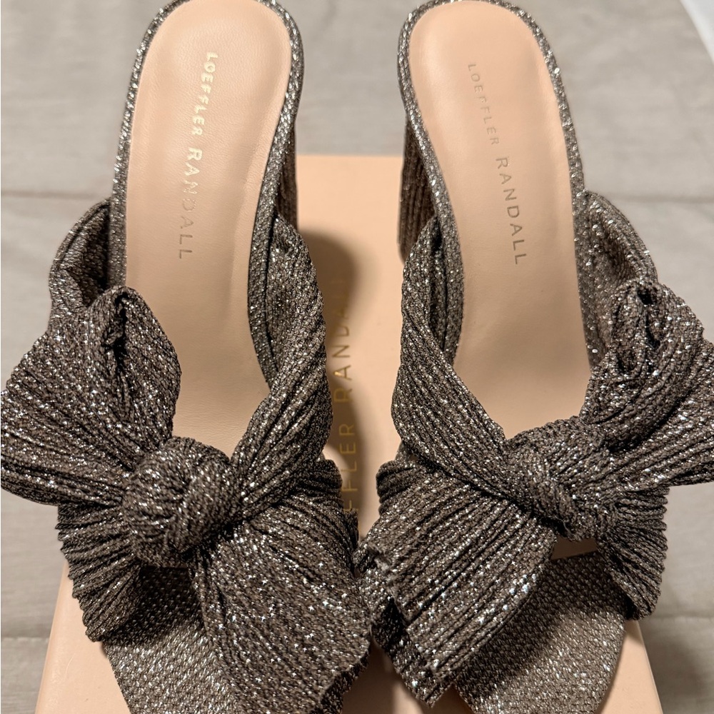 Loeffler Randall Penny mules in Champagne color